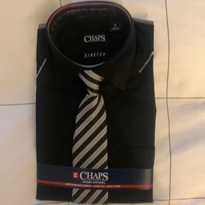 CHAPS Black Button down boys shirt sz8